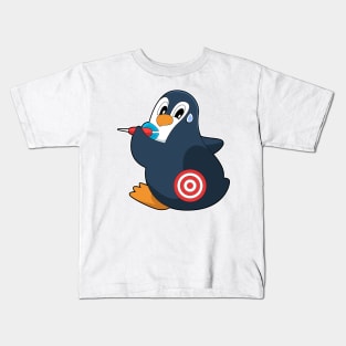 Penguin Darts Dart Dartboard Kids T-Shirt
